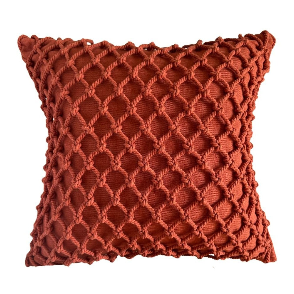 Terracotta Macrame Cushion Cover 50 x 50 cm