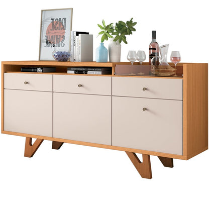 2-Door 2-Drawer Buffet Sideboard with Bar Tray