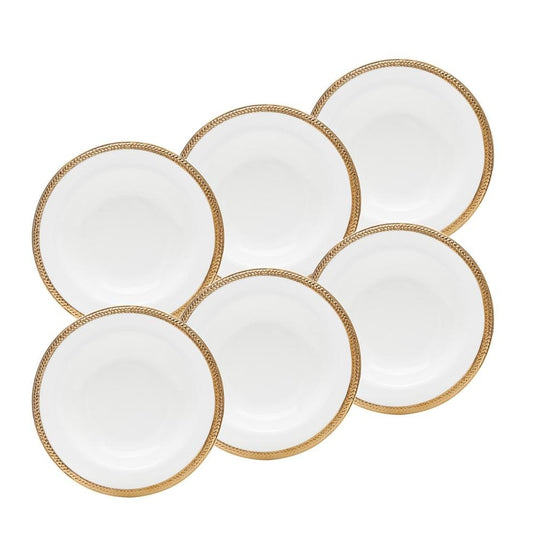 Set of 6 White Porcelain Deep Plates