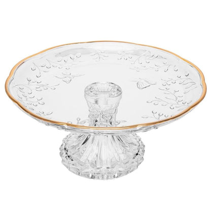 Gold-Rim Crystal Cake Stand