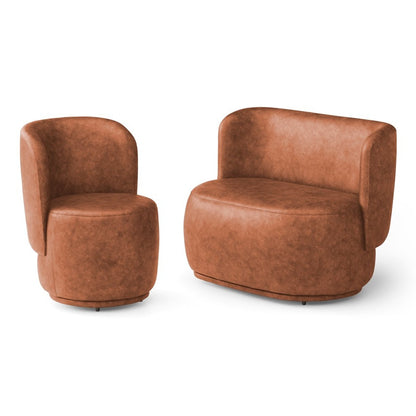 Caramel Organic Armchair and Loveseat Set