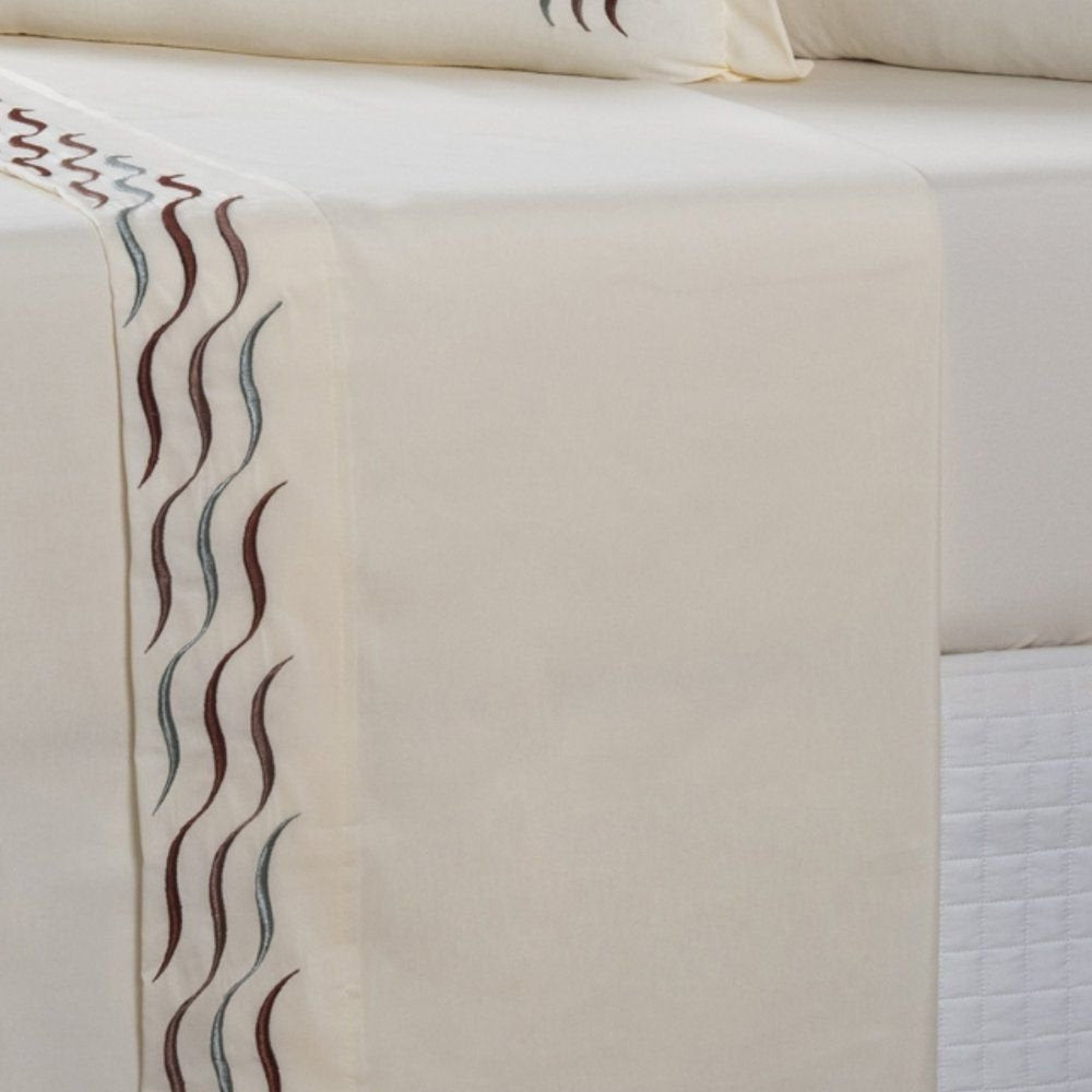 Embroidered King Cotton Sheet Set