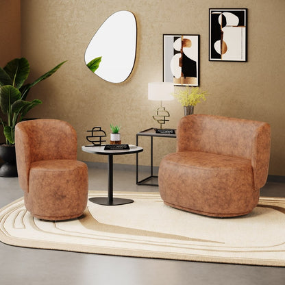 Caramel Organic Armchair and Loveseat Set