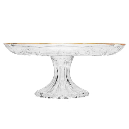 Gold-Rim Crystal Cake Stand