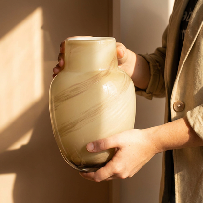 Soft Green Organic Glass Vase