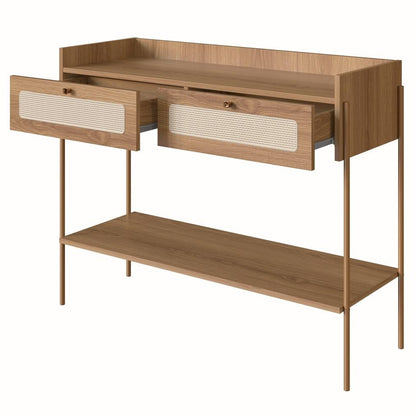 2-Drawer Rattan-Style Console Table