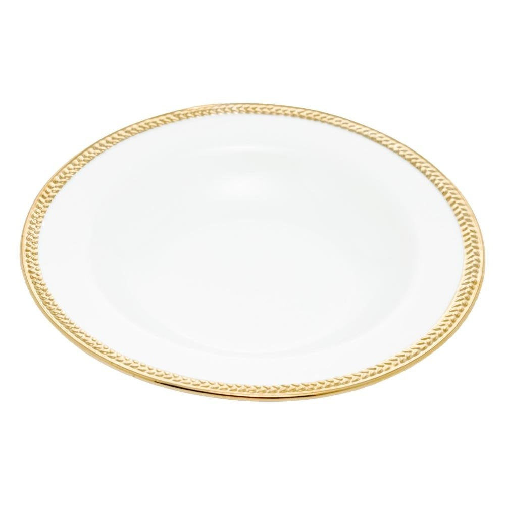 Set of 6 White Porcelain Deep Plates