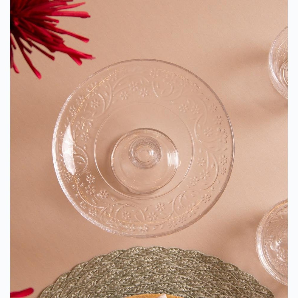 Crystal Footed Dessert Plate