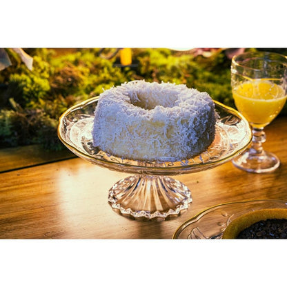 Gold-Rim Crystal Cake Stand