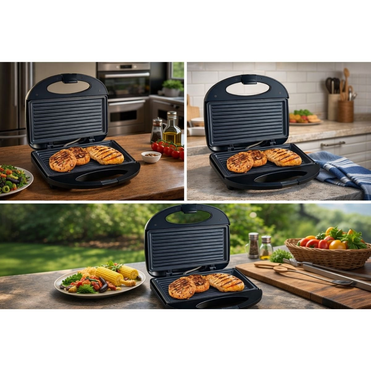 750 W Non-Stick Electric Sandwich Grill
