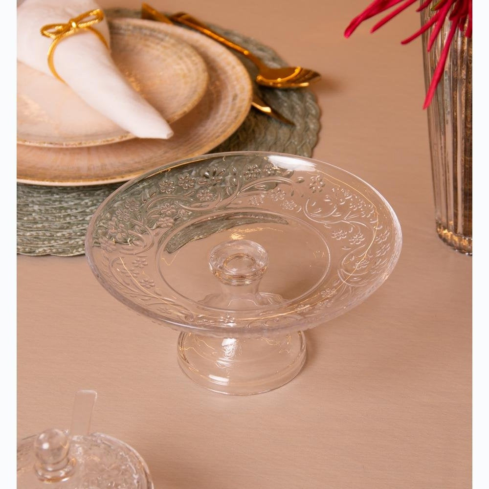 Crystal Footed Dessert Plate