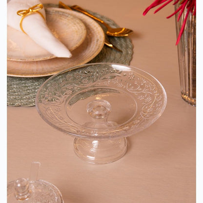 Crystal Footed Dessert Plate