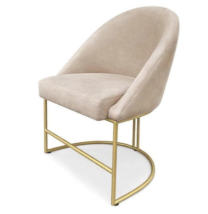 Velvet Accent Chair with Gold Metal Legs