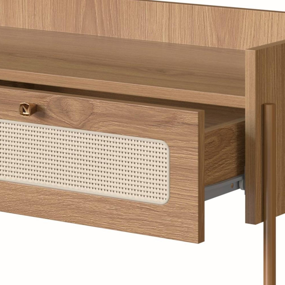 2-Drawer Rattan-Style Console Table