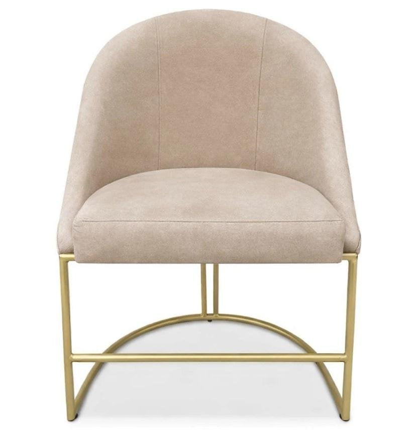 Velvet Accent Chair with Gold Metal Legs