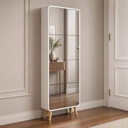 Mirror Shoe Cabinet 4 Flip Drawers